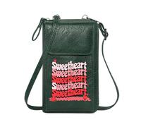GEEADNB Credit Card Slots Personalized Small Bags with Pocket Pink and Red Palette Sweetheart Heart Shapes Perfect for Printed Present Travel Rfid Safe