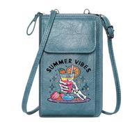 GEEADNB Credit Card Slots Phone Bags for Women Colorful Cocktail Skeletal Hand Whimsical Illustration PU Leather Phone Bags Elegant Gift for Mother's Day