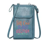 GEEADNB Credit Card Slots PU Leather Phone Purse Selfish Self-Care Artistic Design Season Gifts Suitable for Daily Gifting