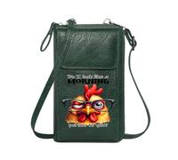 GEEADNB Credit Card Slots RFID Blocking Zipper Phone Wallet Mischievous Expression Cartoon Chicken Humorous Text Season Gifts for Everyday Use or Gift Idea