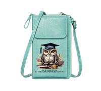GEEADNB Credit Card Slots Women Leather Crossbody Purse Wisdom Education Artistic Romantic Gifts for Wife Girlfriend Holiday Customized Gift