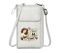 GEEADNB Credit Card Slots Women’s RFID Clutch Purse Route 66 Americana Romance Large Capacity Purse Gift for Valentine's Day Birthday Gifts