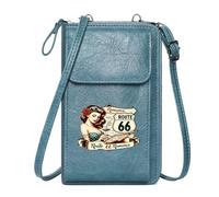 GEEADNB Credit Card Slots Women’s RFID Clutch Purse Route 66 Americana Romance Large Capacity Purse Gift for Valentine's Day Birthday Gifts