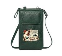 GEEADNB Credit Card Slots Women’s RFID Clutch Purse Route 66 Americana Romance Large Capacity Purse Gift for Valentine's Day Birthday Gifts