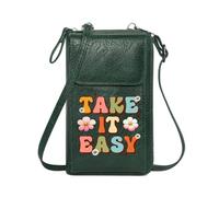GEEADNB Credit Card Slots Womens Travel Bags TAKE IT EASY Pastel colors Whimsical flowers Travel Rfid Safe Perfect for Printed Present