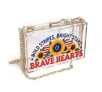 GEEADNB Credit Card Slots Zip Around Credit Card Bags American Flag, Brave Hearts, Patriotism, Perfect for Outfits Christmas Holiday Present