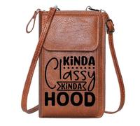 GEEADNB Crossbody Bags for Women Cell Phone Purse with Zipper Urban Setting Black and White Relaxed Posture Long Purse for Gift Perfect for Printed Present
