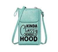 GEEADNB Crossbody Bags for Women Cell Phone Purse with Zipper Urban Setting Black and White Relaxed Posture Long Purse for Gift Perfect for Printed Present