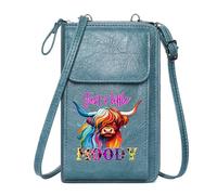 GEEADNB Crossbody Bags for Women Cell Phone Wallet Purses MOODY Highland cow Colorful Perfect for Printed Present Perfect for Outfits