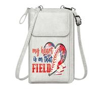 GEEADNB Crossbody Bags for Women RFID Blocking Zipper Phone Wallet Field Baseball Passion Travel Rfid Safe for Everyday Use or Gift Idea