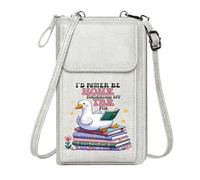 GEEADNB Crossbody Bags for Women Small Crossbody Bags Colorful Books Magical Atmosphere Whimsical Goose Perfect for Teacher's Day Classic Outfit