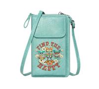 GEEADNB Crossbody Bags for Women Women ID Credit Card Case Uplifting Message Colorful Butterflies Whimsical Flowers Graduation Student Travel Rfid Safe
