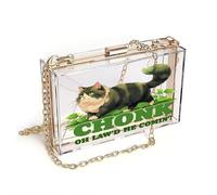 GEEADNB Crossbody Bags for Women Women Leather Crossbody Purse Cartoon Cat CHONK Viral Meme PU Leather Phone Bags Season Gifts