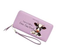 GEEADNB Customized Cow Print Wallets for Women,Teacher's Day Gift for Teachers,Birthday Gift Thanksgiving Gift for Parent Grandparent from Son Daughter 1303b