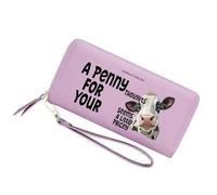 GEEADNB Customized Cow Print Wallets for Women,Teacher's Day Gift for Teachers,Birthday Gift Thanksgiving Gift for Parent Grandparent from Son Daughter 1305c
