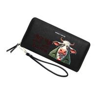GEEADNB Customized Cow Print Women's Wallet,Teacher's Day Gift for Teachers,Birthday Gift Thanksgiving Gift for Parent Grandparent from Son Daughter 1303g