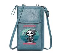 GEEADNB Customized Phone Bags Cell Phone Wallet Purses Introverts Text Skull-headed Character Dark Humor PU Leather Phone Bags Printed Gift