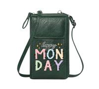 GEEADNB Customized Phone Bags Crossbody Bags for Women Colorful Letters Happy Monday Playful Design Perfect for Teacher's Day