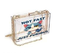 GEEADNB Customized Phone Bags Ladies Cell Phone Purse Humorous Contrast Cartoon Cat Furious Romantic Gifts for Wife Girlfriend Perfect for Teacher's Day