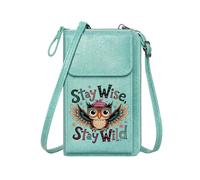GEEADNB Customized Phone Bags Ladies Cell Phone Purse Stay Wise Stay Wild Colorful Contrast Whimsical Owl Travel Rfid Safe Perfect for Printed Present