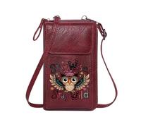 GEEADNB Customized Phone Bags Ladies Cell Phone Purse Stay Wise Stay Wild Colorful Contrast Whimsical Owl Travel Rfid Safe Perfect for Printed Present