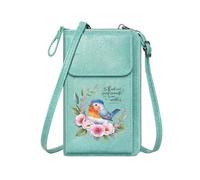 GEEADNB Customized Phone Bags Personalized Small Bags with Pocket vibrant bird compassionate quote floral elements Cute Stylish Elegant Accessory Suitable for Everyday Use