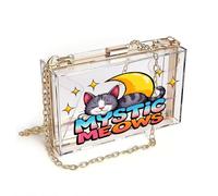 GEEADNB Customized Phone Bags Phone Bags for Women Mystic Meows Crescent Moon Cartoon Cat Suitable for Everyday Use Long Purse for Gift