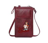 GEEADNB Customized Phone Bags PU Leather Phone Purse Mid-20th century American Pin-up style Road Queen Adjustable Strap Perfect for Teacher's Day