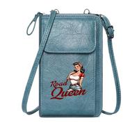 GEEADNB Customized Phone Bags PU Leather Phone Purse Mid-20th century American Pin-up style Road Queen Adjustable Strap Perfect for Teacher's Day
