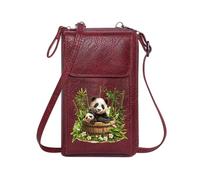 GEEADNB Customized Phone Bags Small Crossbody Bags Serene atmosphere Wooden barrel Giant pandas Season Gifts Perfect for Printed Present