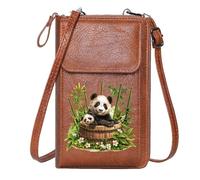 GEEADNB Customized Phone Bags Small Crossbody Bags Serene atmosphere Wooden barrel Giant pandas Season Gifts Perfect for Printed Present