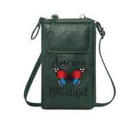 GEEADNB Customized Phone Bags Women’s RFID Clutch Purse Patriotic butterfly America the Beautiful American flag for Valentine's Day Birthday Gifts Printed Gift
