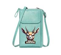 GEEADNB Customized Phone Bags Women’s RFID Clutch Purse SUCH A SURPRISE Cartoon Gazelle Humorous Surprise Long Purse for Gift Perfect for Teacher's Day