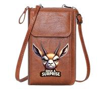 GEEADNB Customized Phone Bags Women’s RFID Clutch Purse SUCH A SURPRISE Cartoon Gazelle Humorous Surprise Long Purse for Gift Perfect for Teacher's Day