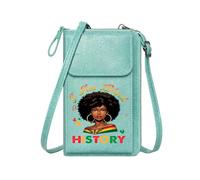 GEEADNB Customized Phone Bags Womens Travel Bags Pan-Africanism Black History Stylized Illustration Perfect for Teacher's Day Suitable for Everyday Use
