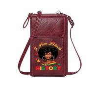 GEEADNB Customized Phone Bags Womens Travel Bags Pan-Africanism Black History Stylized Illustration Perfect for Teacher's Day Suitable for Everyday Use