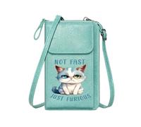 GEEADNB Customized Phone Bags Womens Travel Bags Parody of Fast & Furious Grumpy Expression Heterochromatic Cat Adjustable Strap Travel Rfid Safe