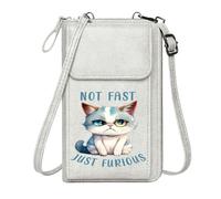 GEEADNB Customized Phone Bags Womens Travel Bags Parody of Fast & Furious Grumpy Expression Heterochromatic Cat Adjustable Strap Travel Rfid Safe