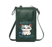GEEADNB Customized Phone Bags Womens Travel Bags Parody of Fast & Furious Grumpy Expression Heterochromatic Cat Adjustable Strap Travel Rfid Safe