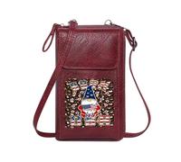 GEEADNB Customized Phone Bags Zipper Womens Wallet Patriotic Gnome American Flag Elements BORN IN USA Elegant Gift for Mother's Day PU Leather Phone Bags