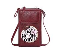 GEEADNB Customized Small Bags Cell Phone Purse with Zipper OMG NO ONE cares modern-vintage style circular design Suitable for Daily Gifting Classic Outfit