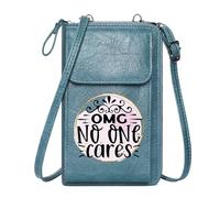 GEEADNB Customized Small Bags Cell Phone Purse with Zipper OMG NO ONE cares modern-vintage style circular design Suitable for Daily Gifting Classic Outfit