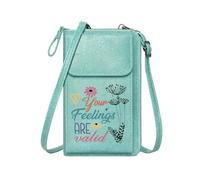GEEADNB Customized Small Bags Personalized Crossbody Wallets Vibrant Design Emotional Validation Uplifting Message Classic Outfit Travel Rfid Safe