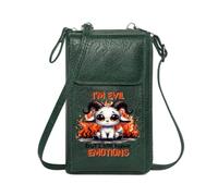 GEEADNB Customized Small Bags Personalized Leather Cell Phone Wallet Emotional Contrast Stylized Flames Cute Evil for Everyday Use or Gift Idea Adjustable Strap