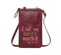 GEEADNB Customized Small Bags Personalized Leather Cell Phone Wallet resilience single mom life encouragement Suitable for Everyday Use Travel Rfid Safe