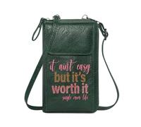 GEEADNB Customized Small Bags Personalized Leather Cell Phone Wallet resilience single mom life encouragement Suitable for Everyday Use Travel Rfid Safe