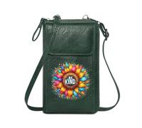 GEEADNB Customized Small Bags Small Crossbody Bags BE KIND Sunflower Colorful Design PU Leather Phone Bags Leather Purse for Lover