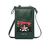 GEEADNB Customized Small Bags Women ID Credit Card Case Thumbs-up gesture Howdy text Patriotic star Adjustable Strap Perfect for Printed Present