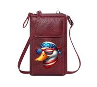 GEEADNB Customized Small Bags Women’s RFID Clutch Purse Playful festive design American flag accessories Patriotic-themed duck Personalized Gifts for Girlfriend Friends Travel Rfid Safe