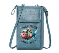 GEEADNB Customized Small Bags Women’s RFID Clutch Purse Scuba Fish Humorous Adventure Under the Sea Season Gifts Perfect for Teacher's Day